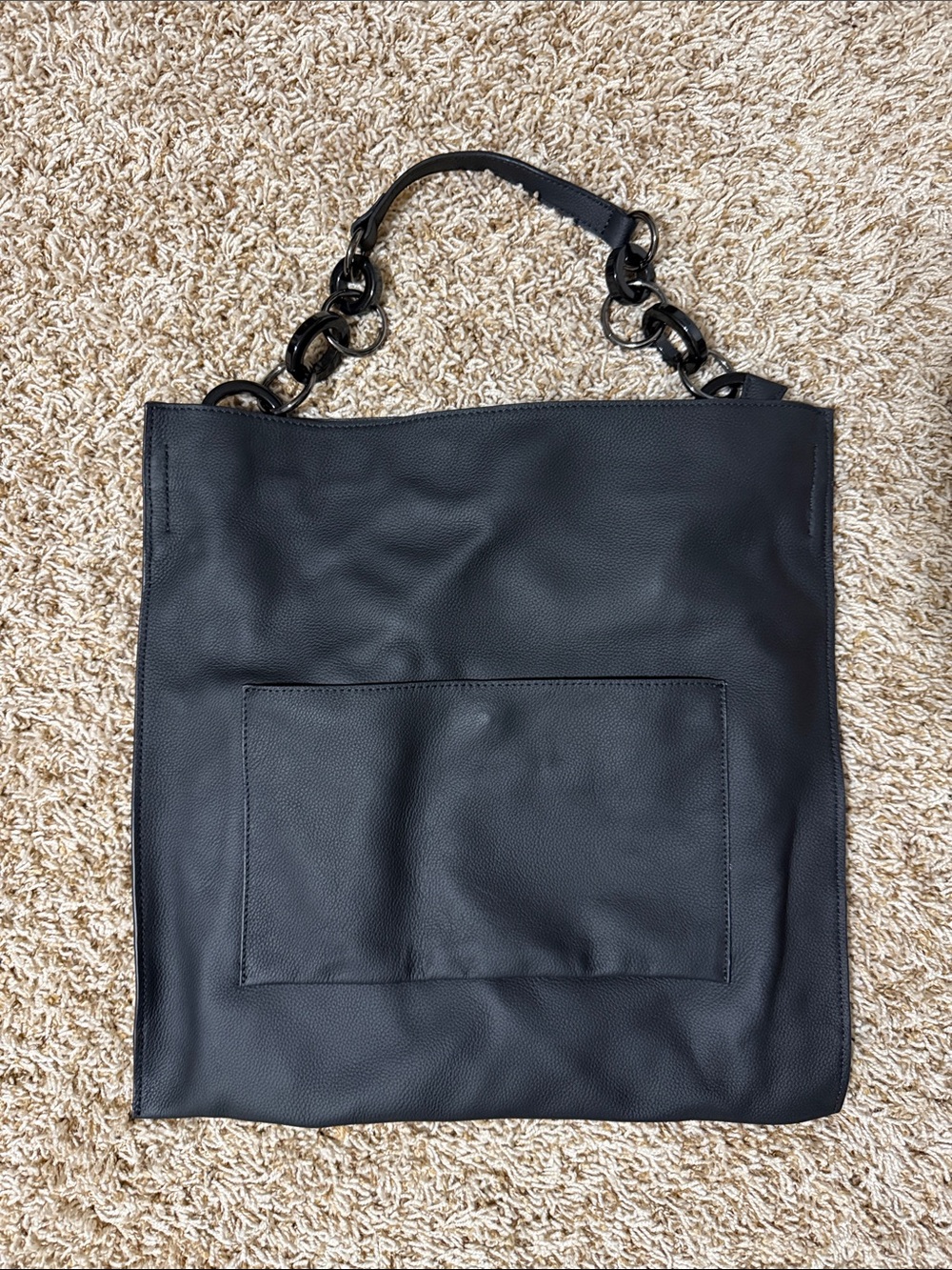 Tiffany & Fred Paris Women's Black Messenger Tote Shoulder Bag